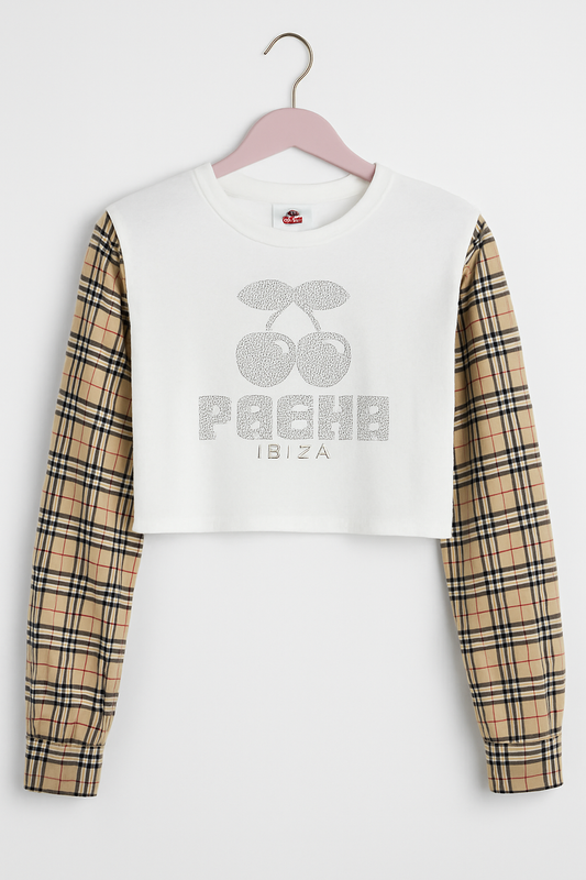 CROP TOP MANGA LARGA